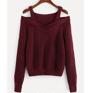 Cold shoulder sweater